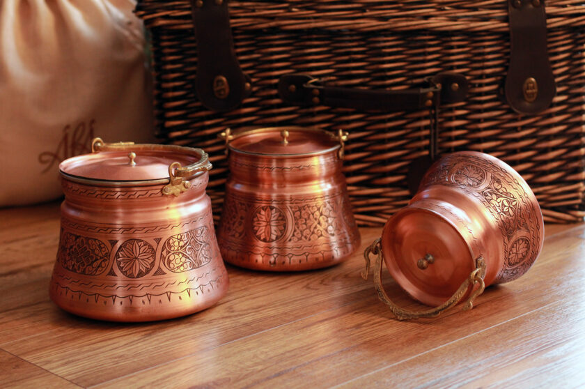 Copper Bucket and Storage Containers with Lid