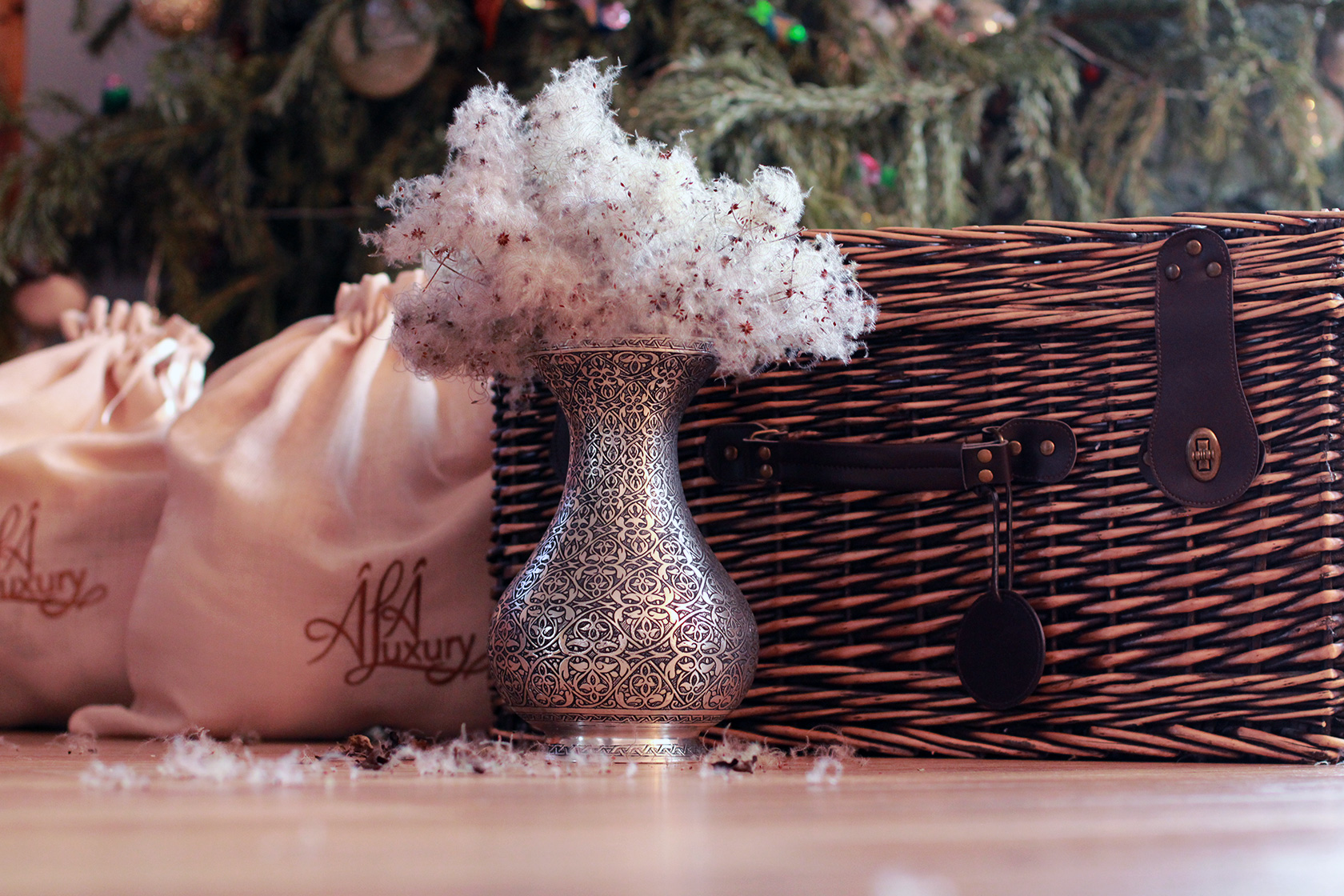 Engraved Copper Vase