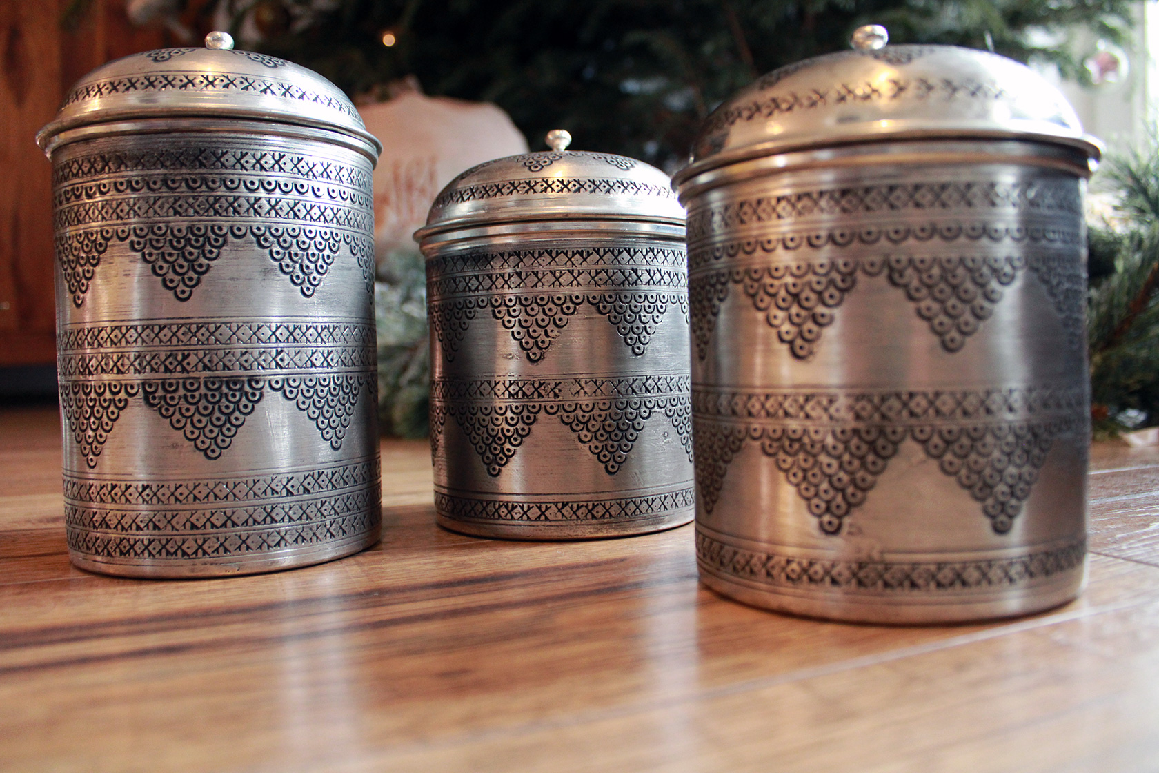 Copper Storage Jars, Set of 3